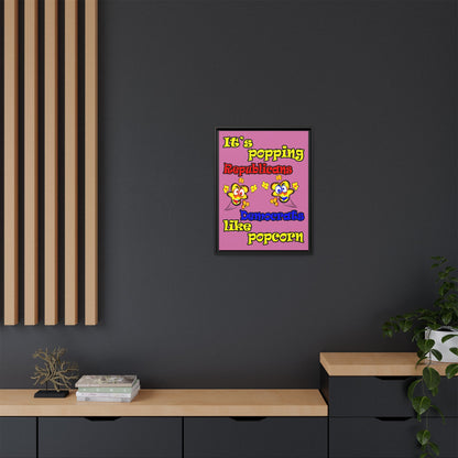 popping like popcorn - framed canvas art (light pink)