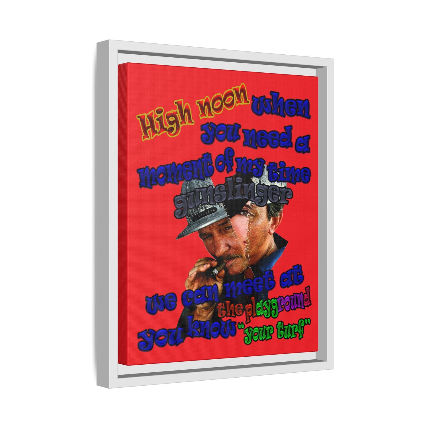high noon - framed canvas art (red)