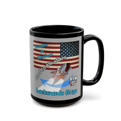 shoot for the stars - Black Mug (light grey)