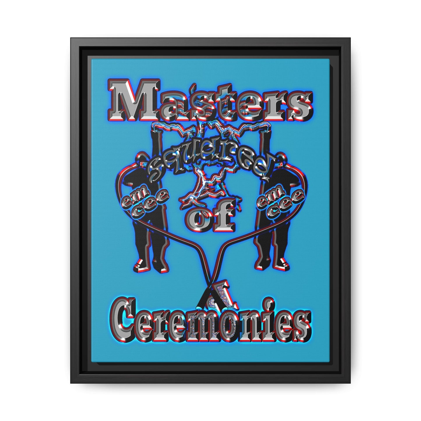 em cee squared - framed canvas art (turquoise)