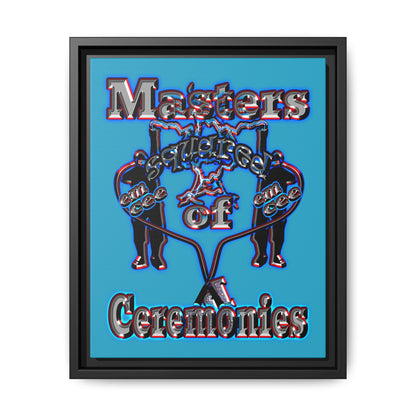 em cee squared - framed canvas art (turquoise)