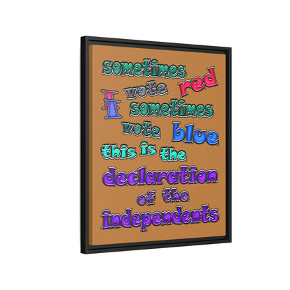 declaration of the independents - framed canvas art (light brown)