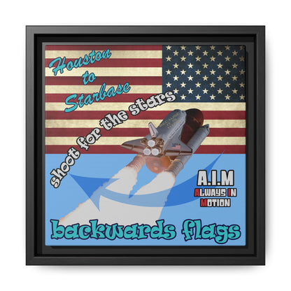 shoot for the stars - framed canvas art (light blue)