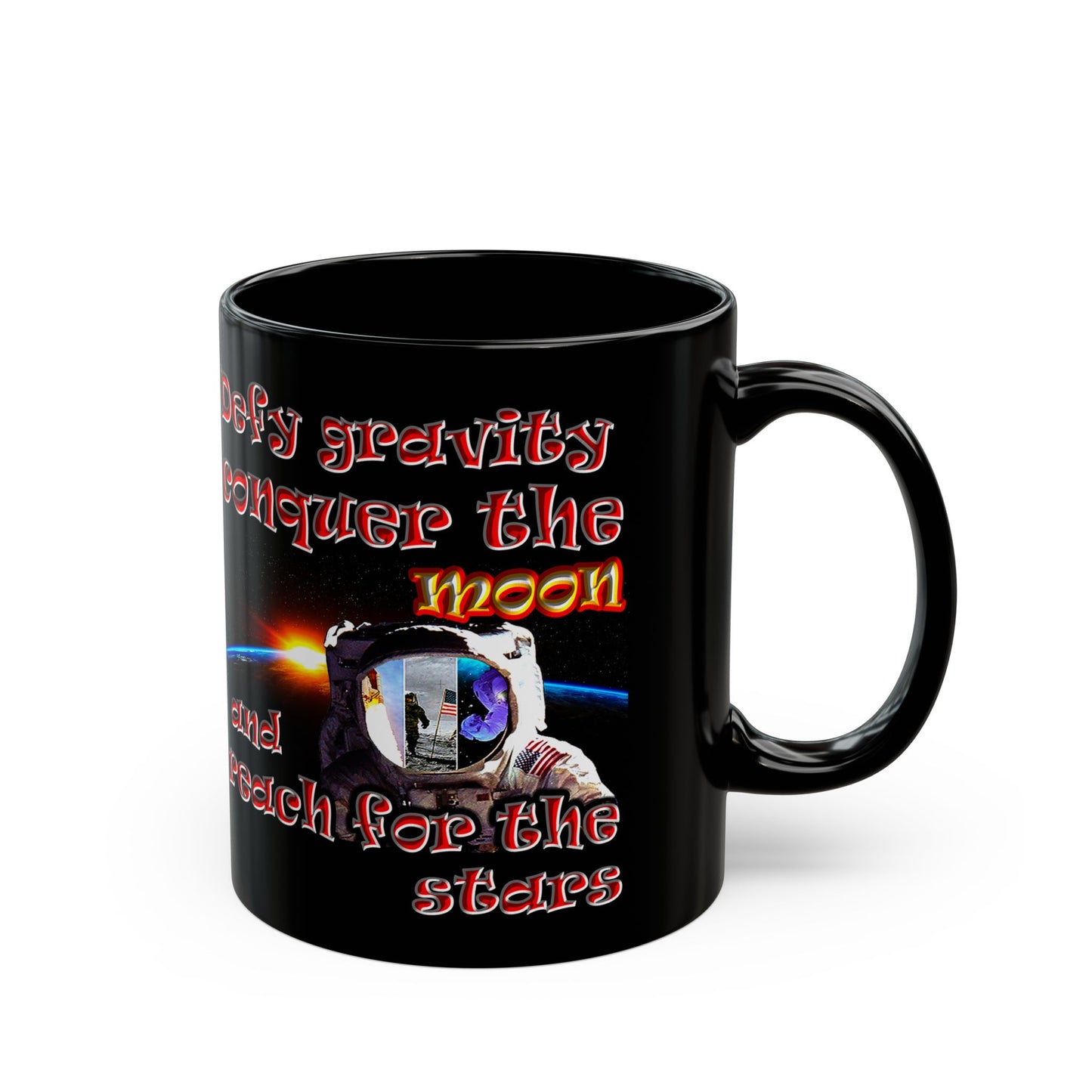 defy conquer reach - Black Mug (black)