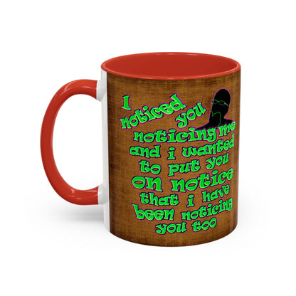 noticed you noticing - Accent Mug (brown papyrus)
