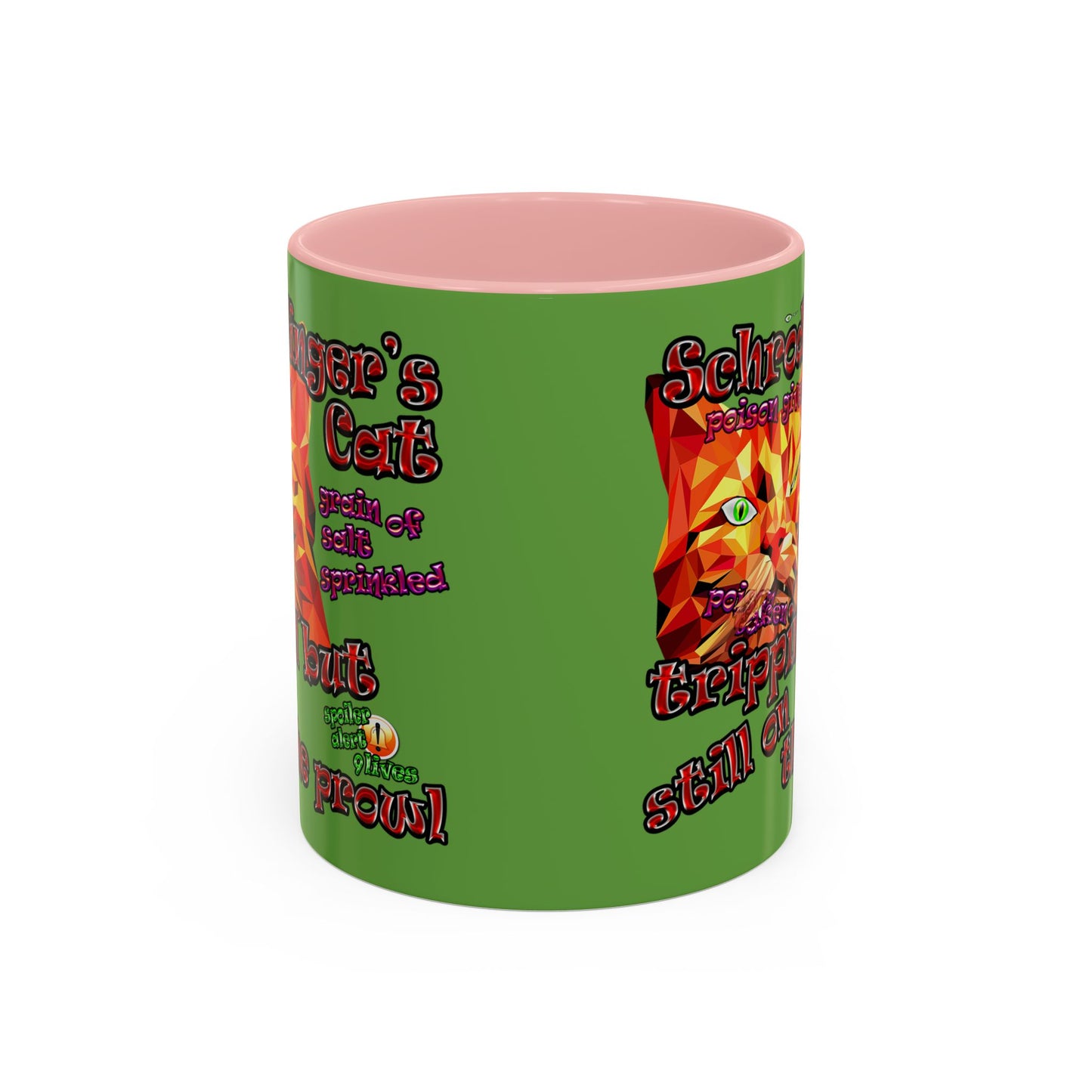 schrodinger's cat - Accent Mug (green)