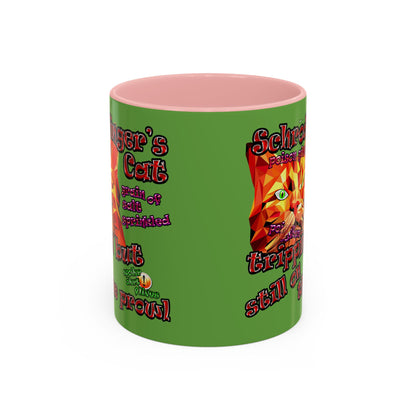 schrodinger's cat - Accent Mug (green)