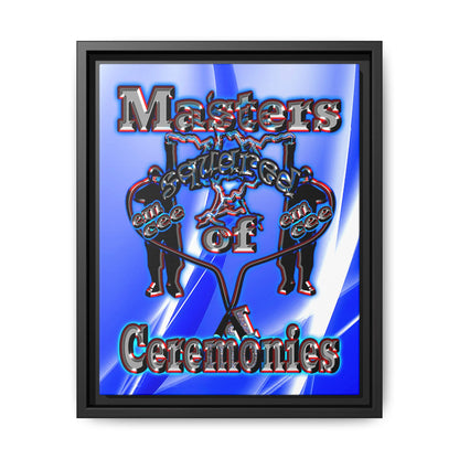 em cee squared - framed canvas art (blue-white wave)