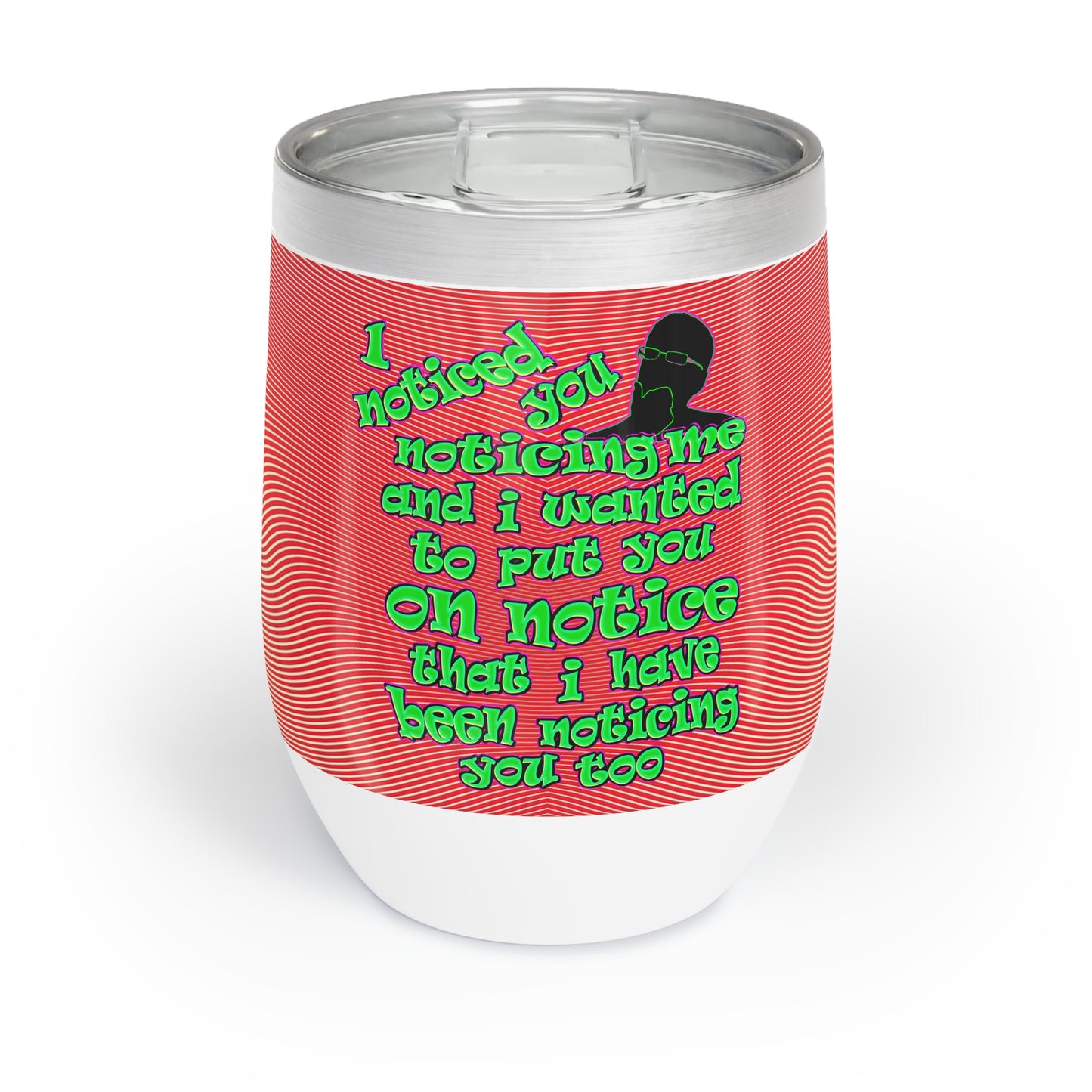 noticed you noticing - Chill Wine Tumbler (yellow-orange wave)