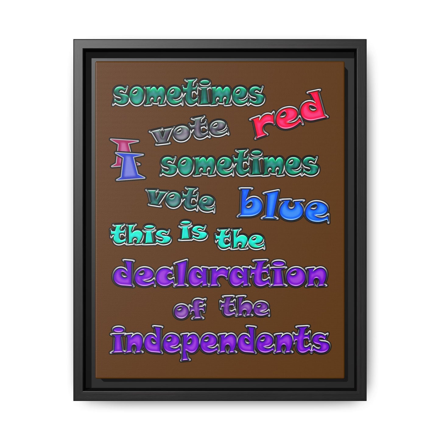 declaration of the independents - framed canvas art (brown)