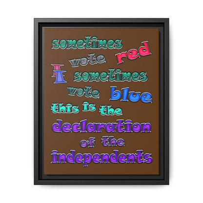 declaration of the independents - framed canvas art (brown)