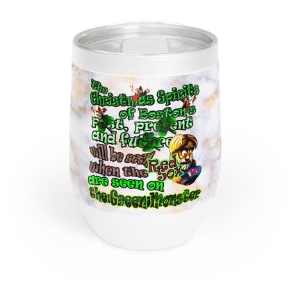 christmas spirits of boston - Chill Wine Tumbler (white marble)