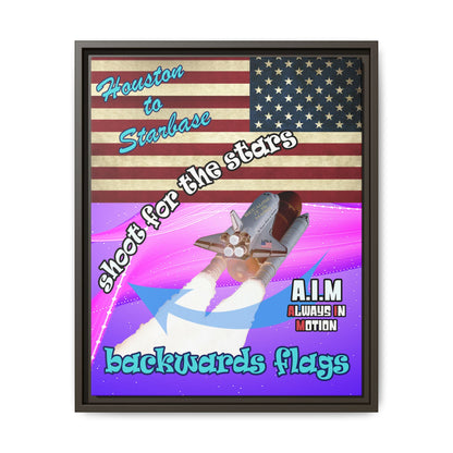 shoot for the stars - framed canvas art (purple-pink wave)