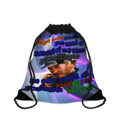 high noon - Drawstring Bag (grey-pink wave)