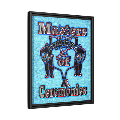 em cee squared - framed canvas art (faded blue)