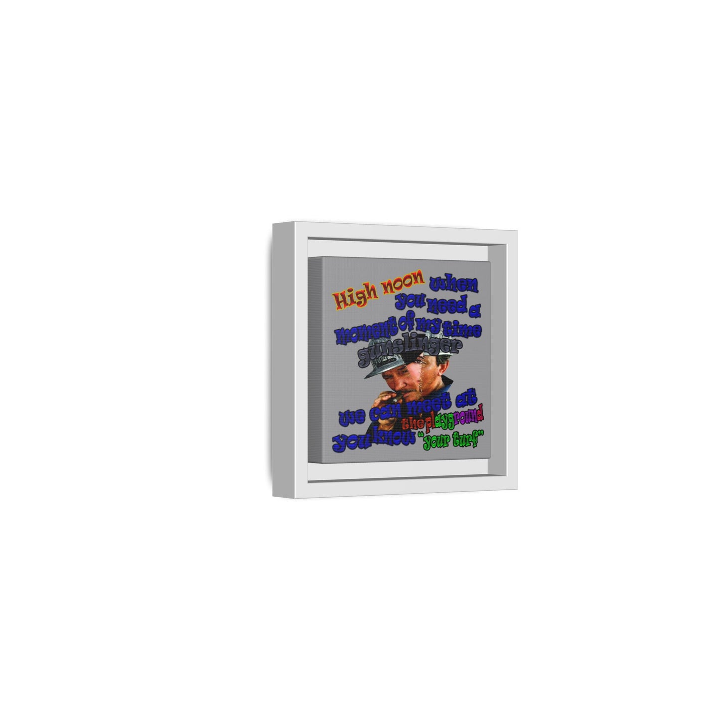 high noon - framed canvas art (grey)