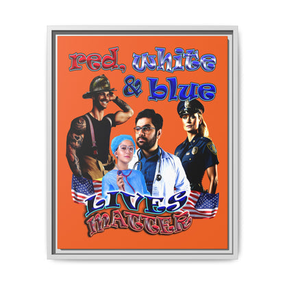 rw&b lives matter - framed canvas art (orange)