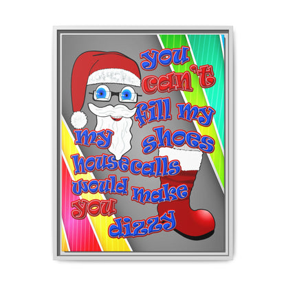 santa's shoes - framed canvas art (rainbow split)