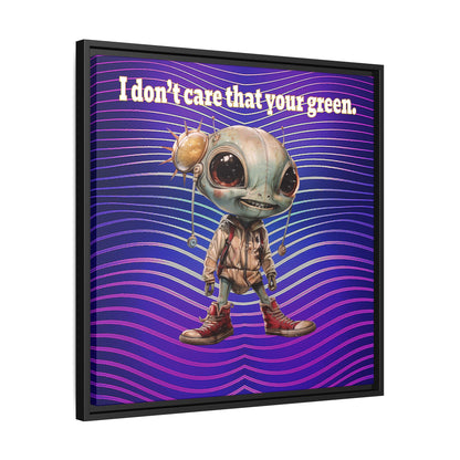 I don't care that your green - framed canvas art (purple wave)