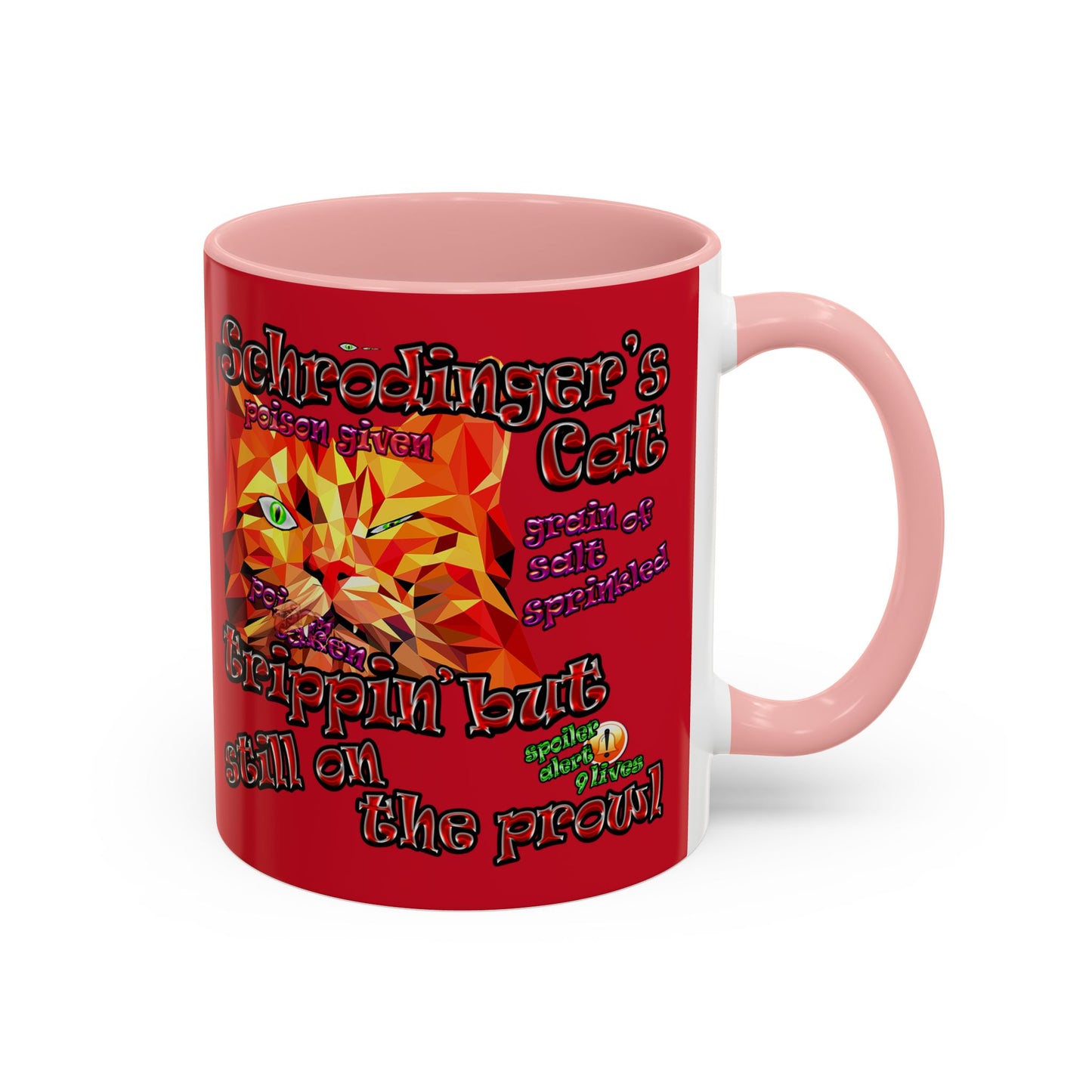 schrodinger's cat - Accent Mug (dark red)