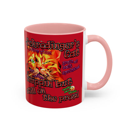 schrodinger's cat - Accent Mug (dark red)