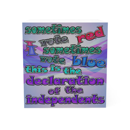 declaration of the independents - note cube (light blue-pink wave)