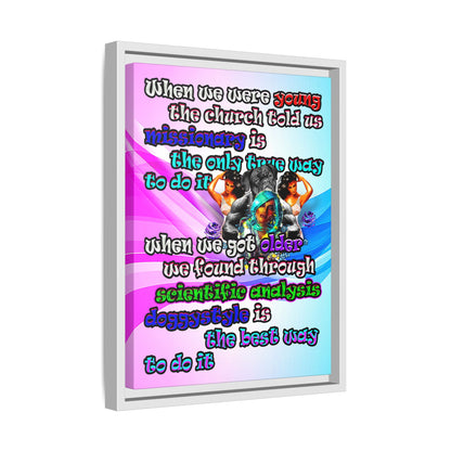 doggystyle - framed canvas art (light blue-pink wave)