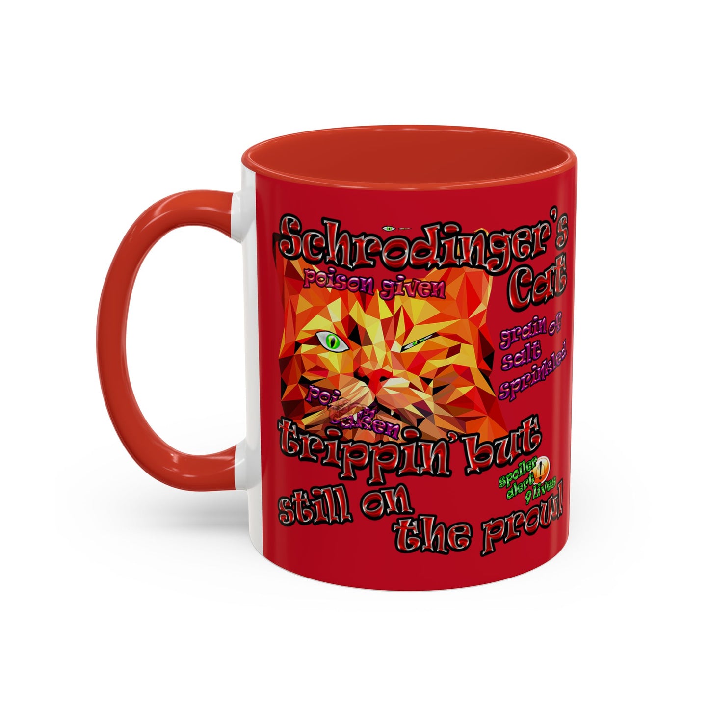 schrodinger's cat - Accent Mug (dark red)