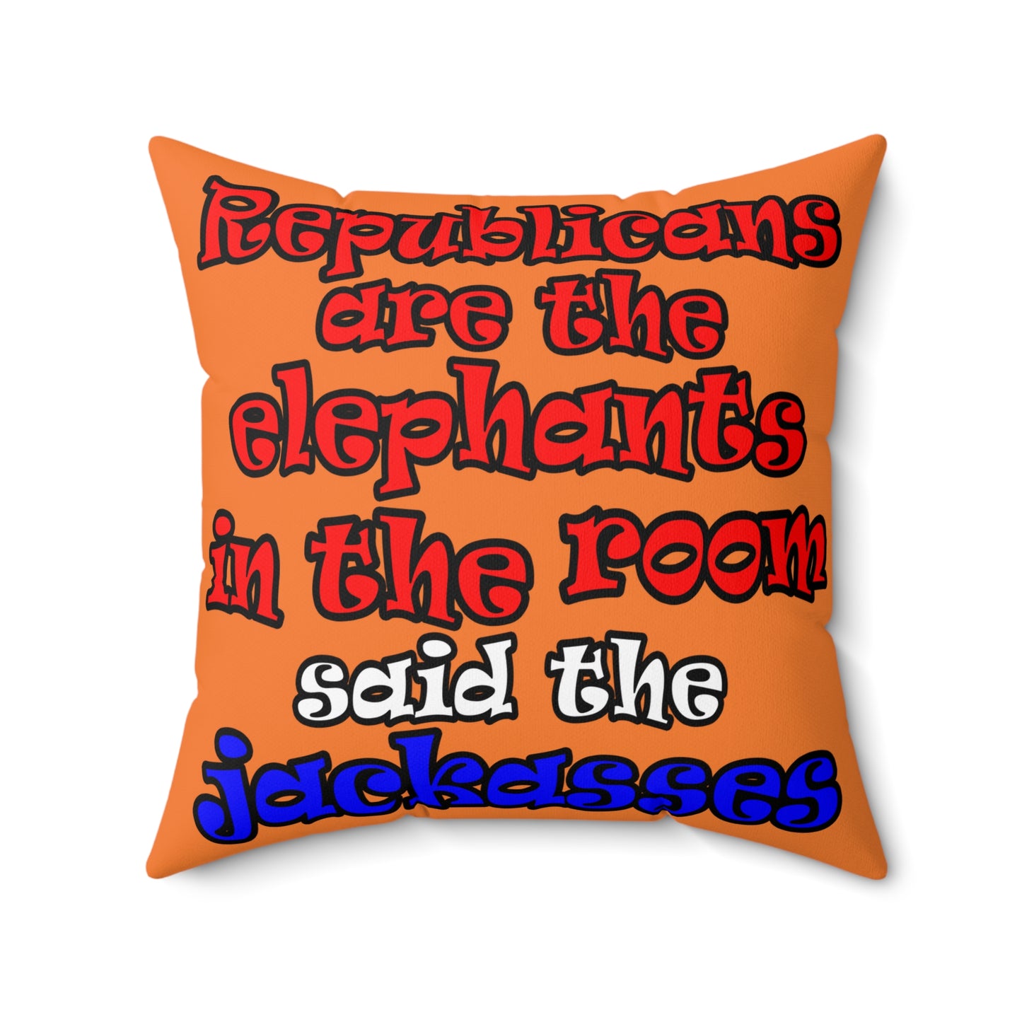 donkeys and elephants - Spun Polyester Square Pillow - (crusta)