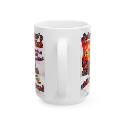 schrodinger's cat - White Mug (white marble)