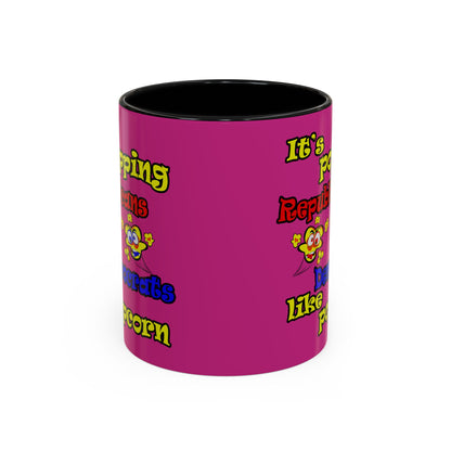 popping like popcorn - Accent Mug (pink)