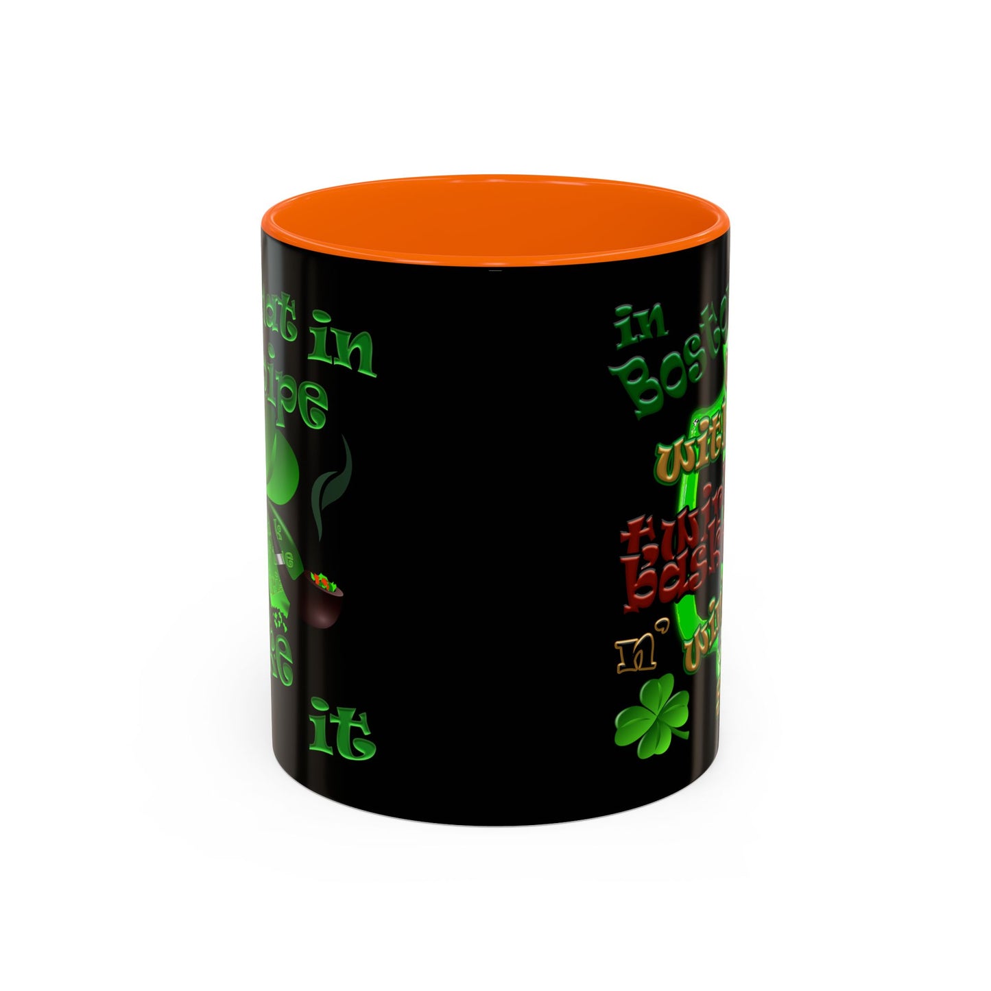 celtics logo - Accent Mug (black)
