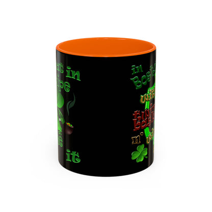 celtics logo - Accent Mug (black)