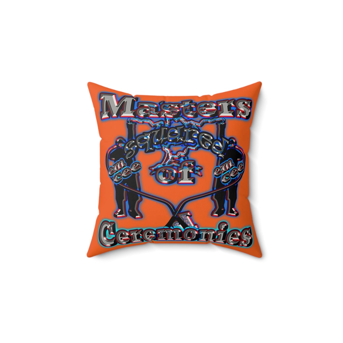 em cee squared - Faux Suede Square Pillow - (orange)