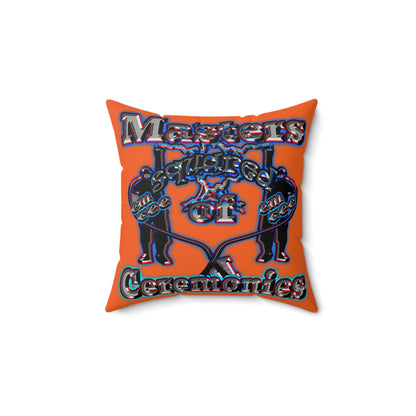 em cee squared - Faux Suede Square Pillow - (orange)