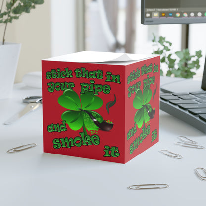 stick that in your pipe and smoke it - note cube (dark red)