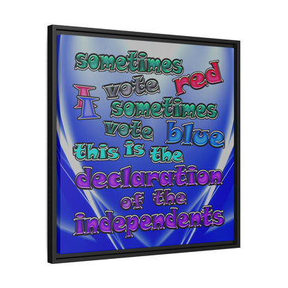 declaration of the independents - framed canvas art (blue-white wave)