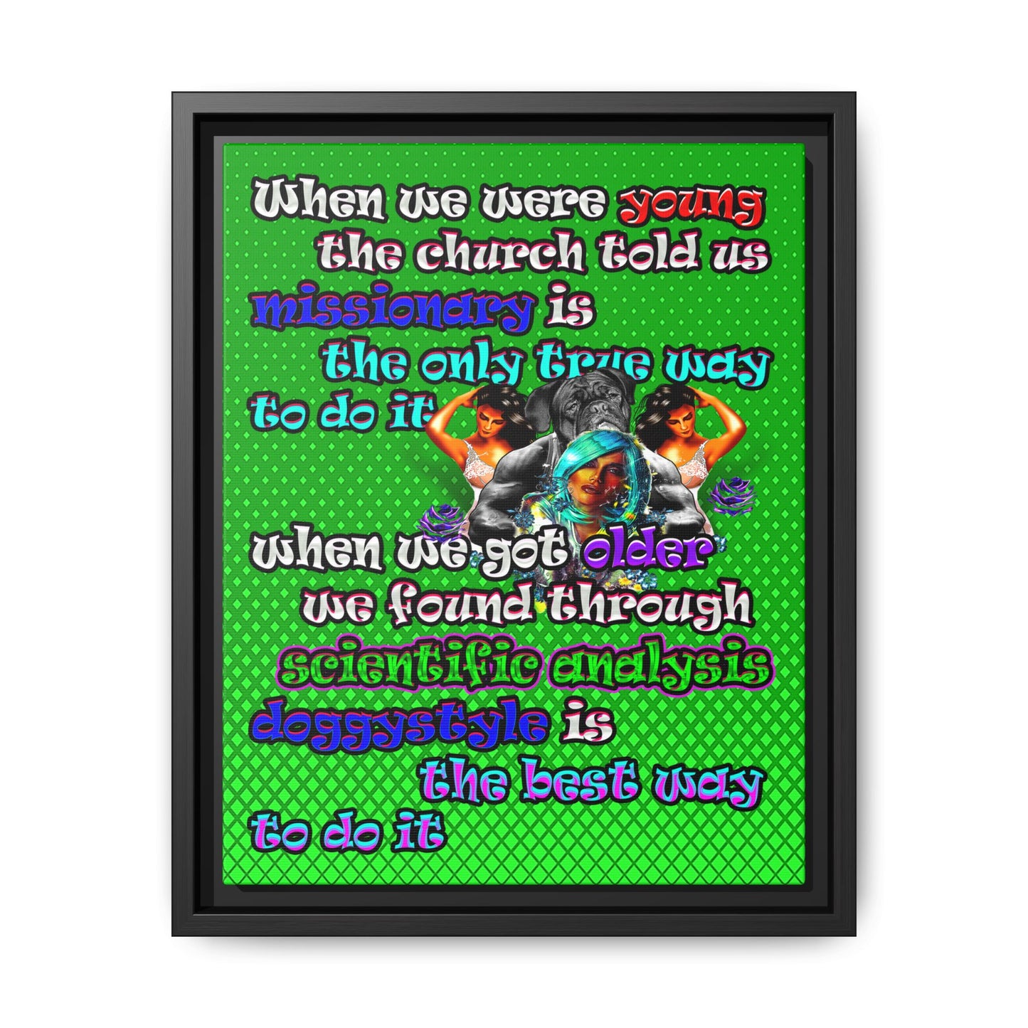 doggystyle - framed canvas art (logo green)