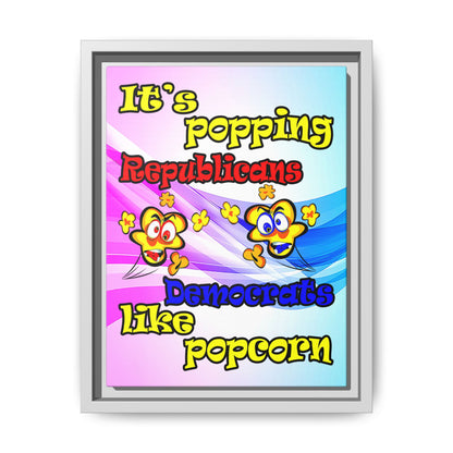 popping like popcorn - framed canvas art (light blue-pink wave)