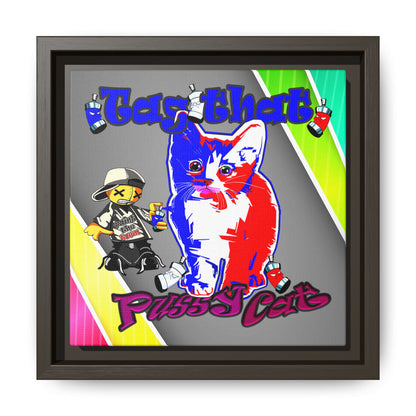 tag that - framed canvas art (rainbow split)