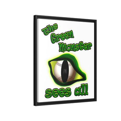 green monster - framed canvas art (white)
