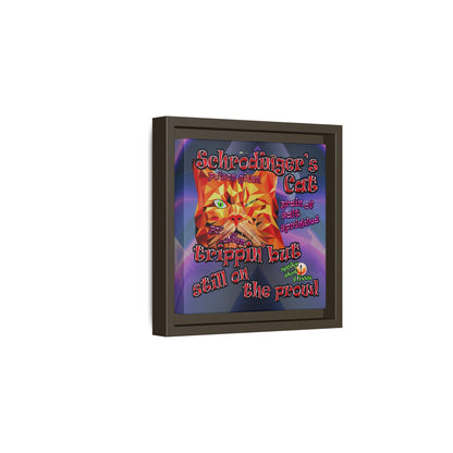 schrodinger's cat - framed canvas art (grey-pink wave)