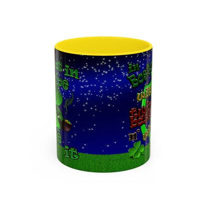 celtics logo - Accent Mug ('snoops' background)