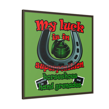my luck - framed canvas art (green)