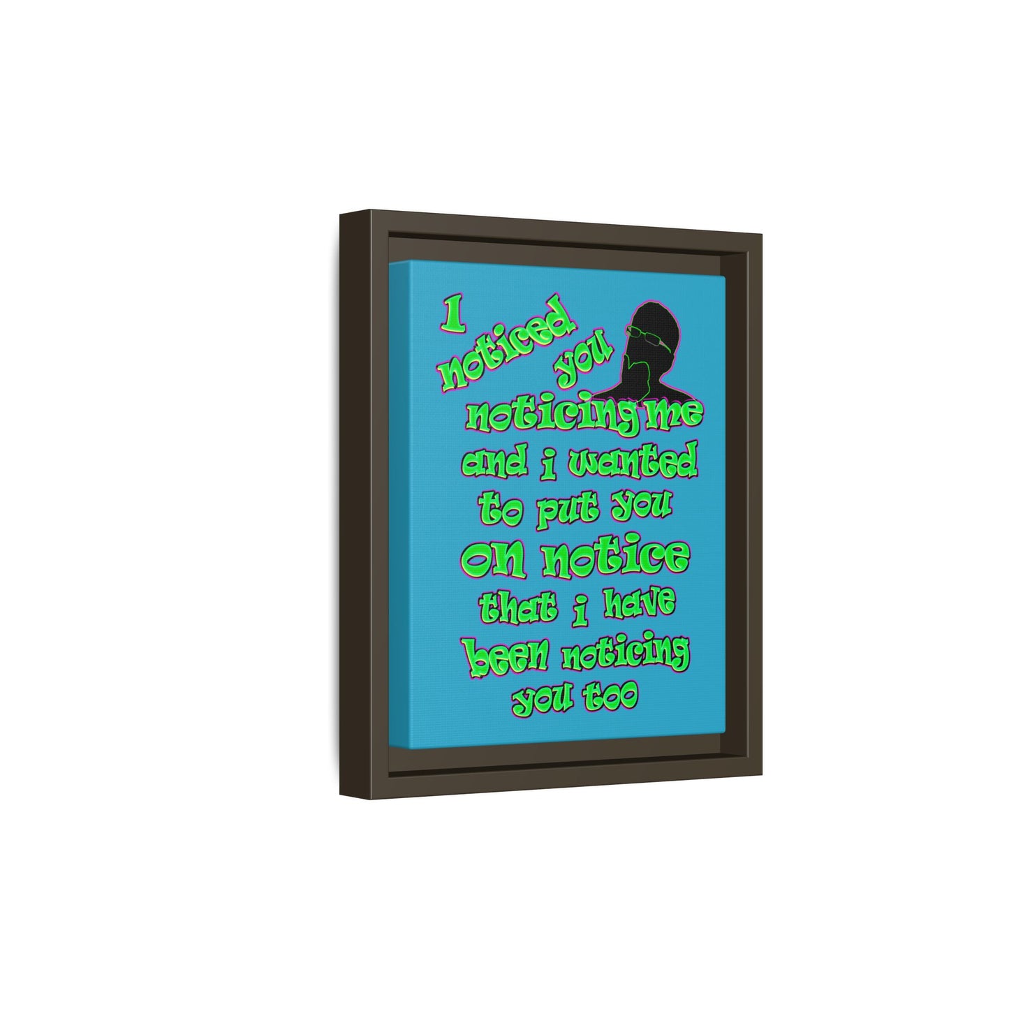 noticed you noticing - framed canvas art (turquoise)