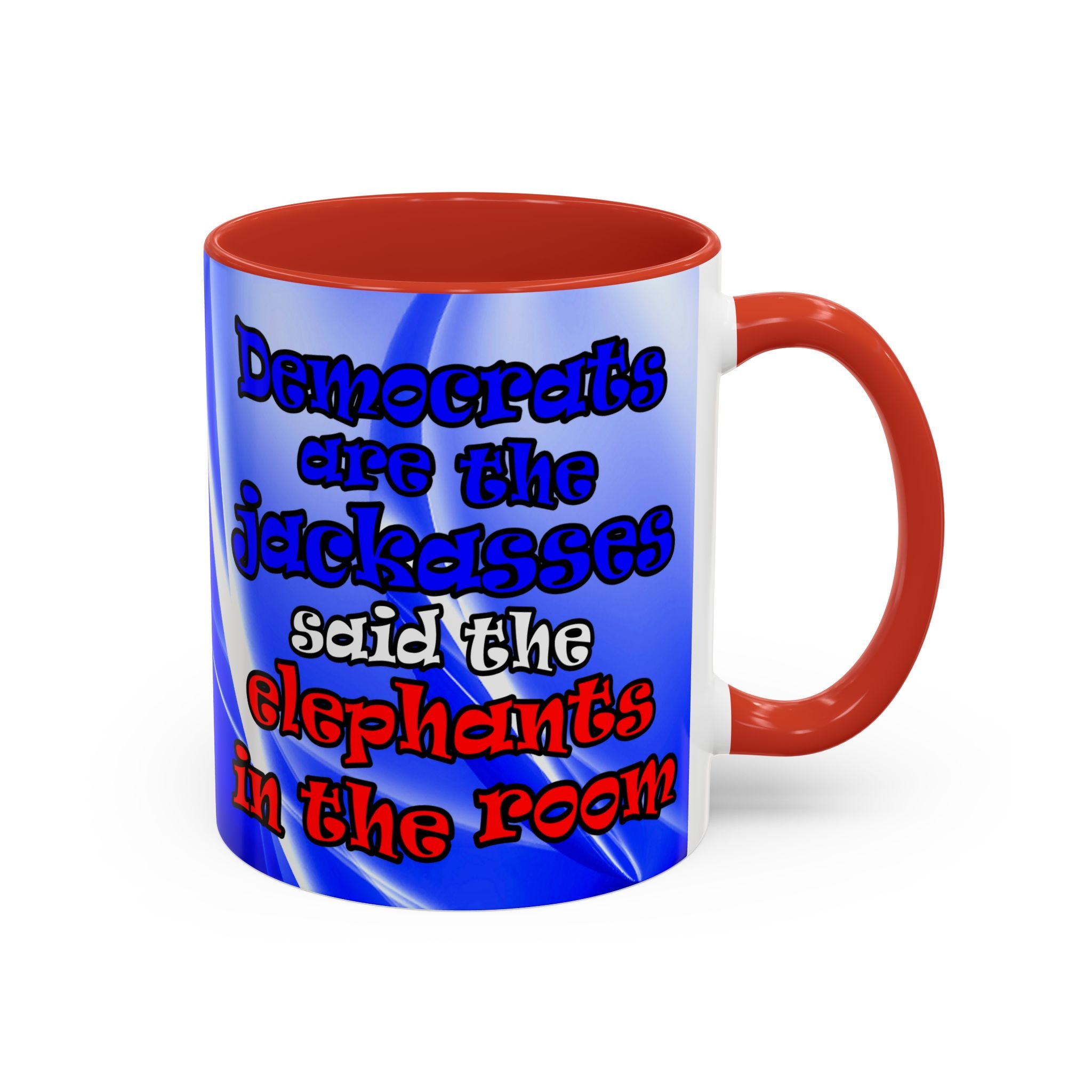 donkeys and elephants - Accent Mug (blue-white wave)