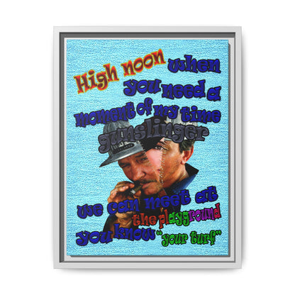 high noon - framed canvas art (faded blue)