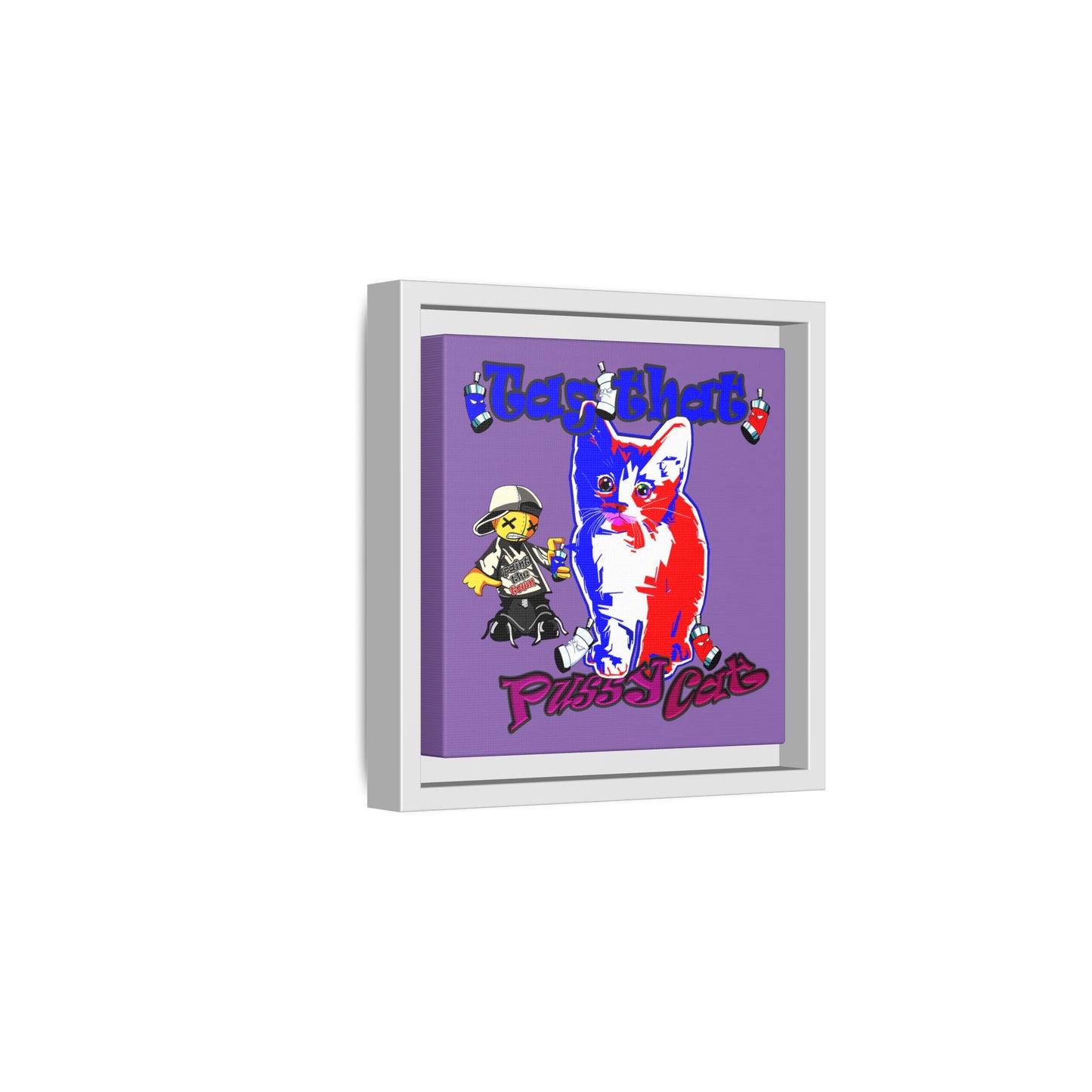 tag that - framed canvas art (light purple)
