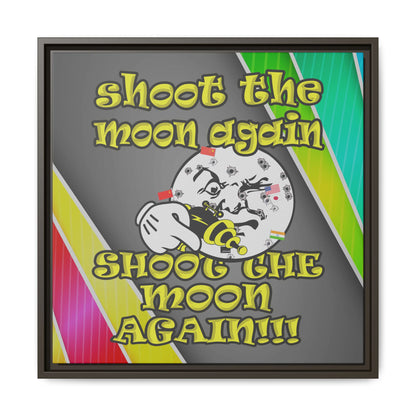 shoot the moon again - framed canvas art (rainbow split)