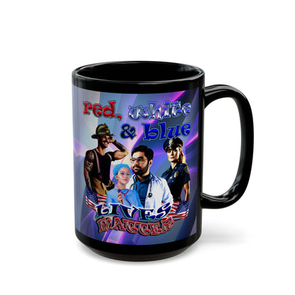 rw&b lives matter - Black Mug (grey-pink wave)